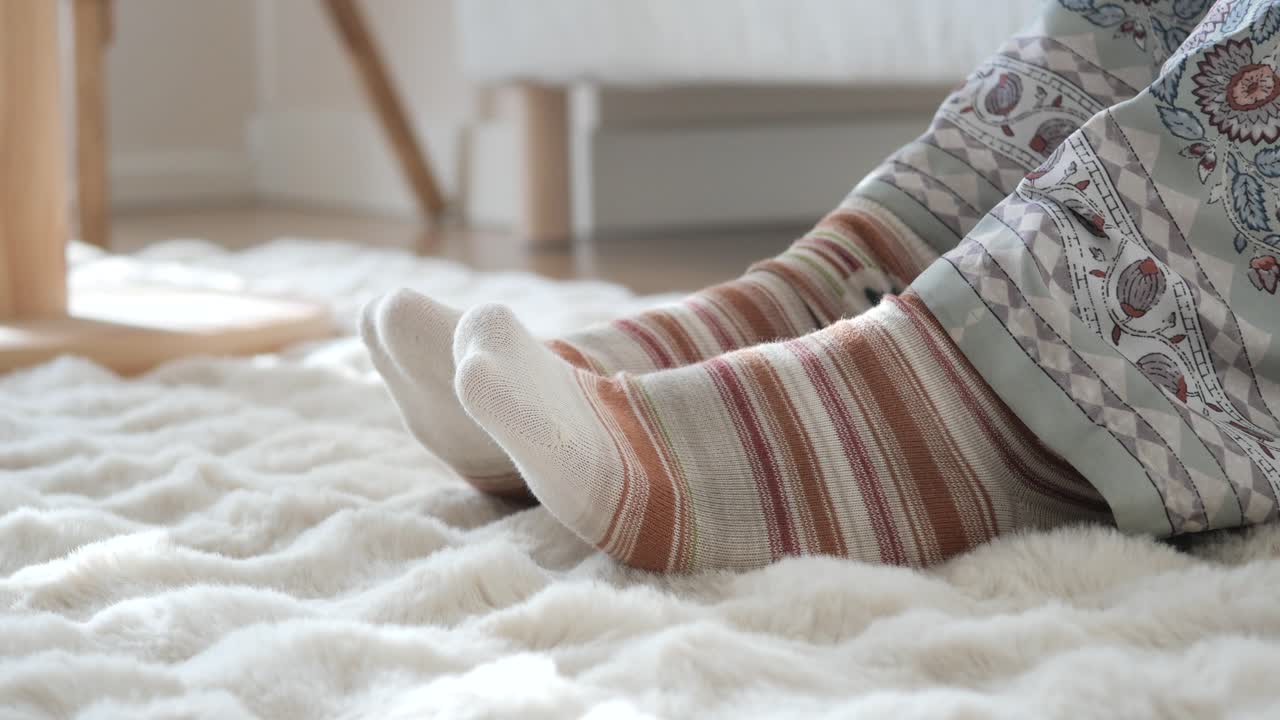 Cozy Feet on a Soft Rug