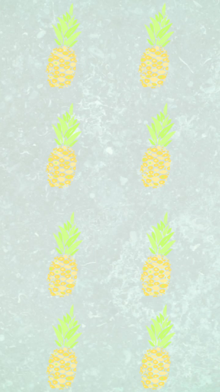 Animation of pineapples moving on green background