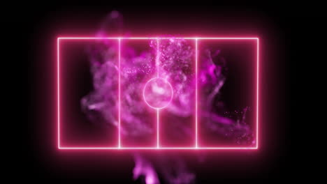 líneas rosadas brillantes y animación de partículas sobre fondo oscuro