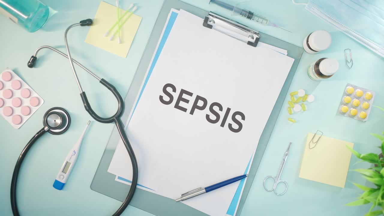Sepsis skrevet på medicinsk papir