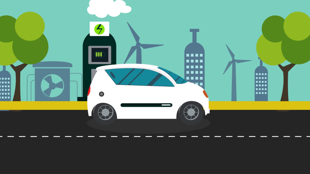 전기 자동차의 모션 그래픽