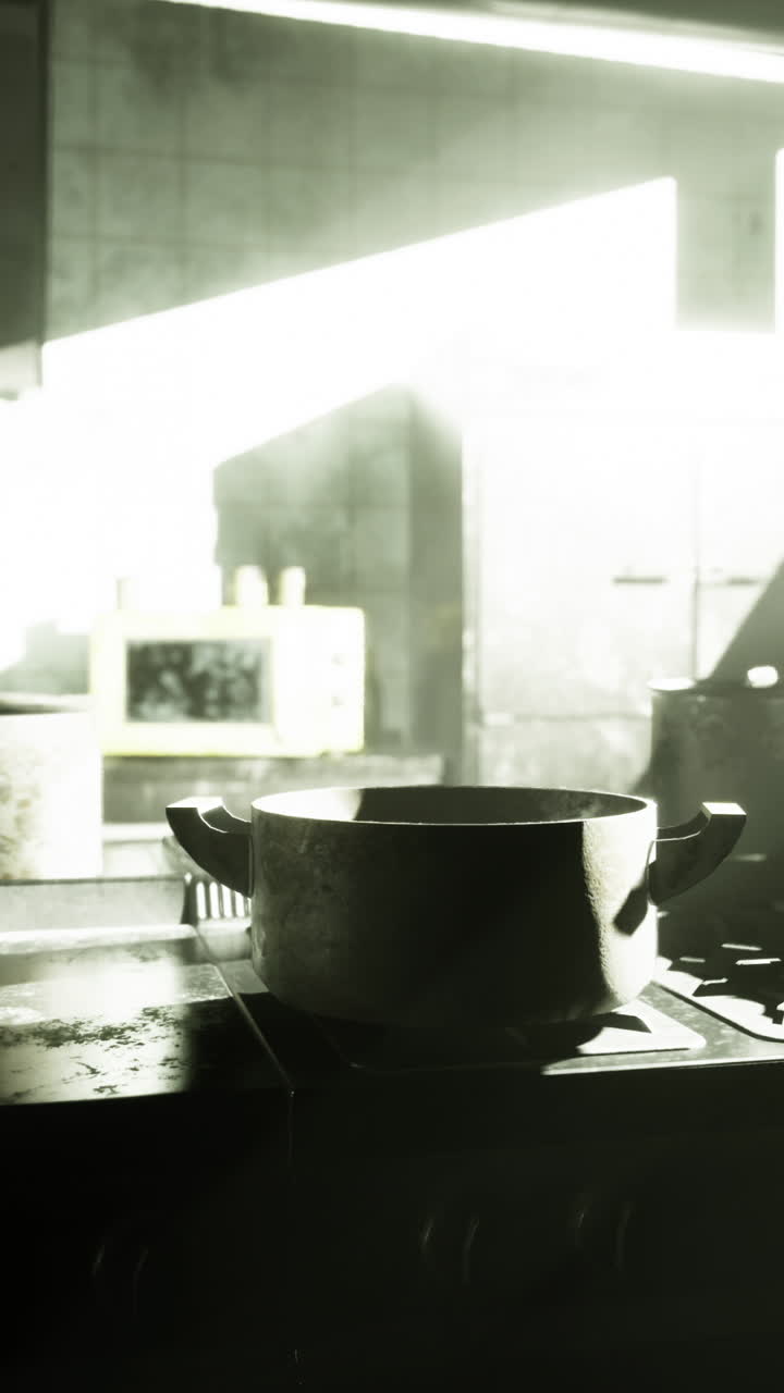Rustic kitchen filled with natural light during morning cooking hours