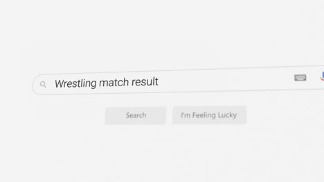 searching for wrestling match result on internet browser