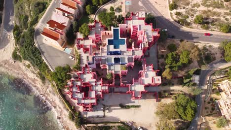 'the red wall' building, calpe spain