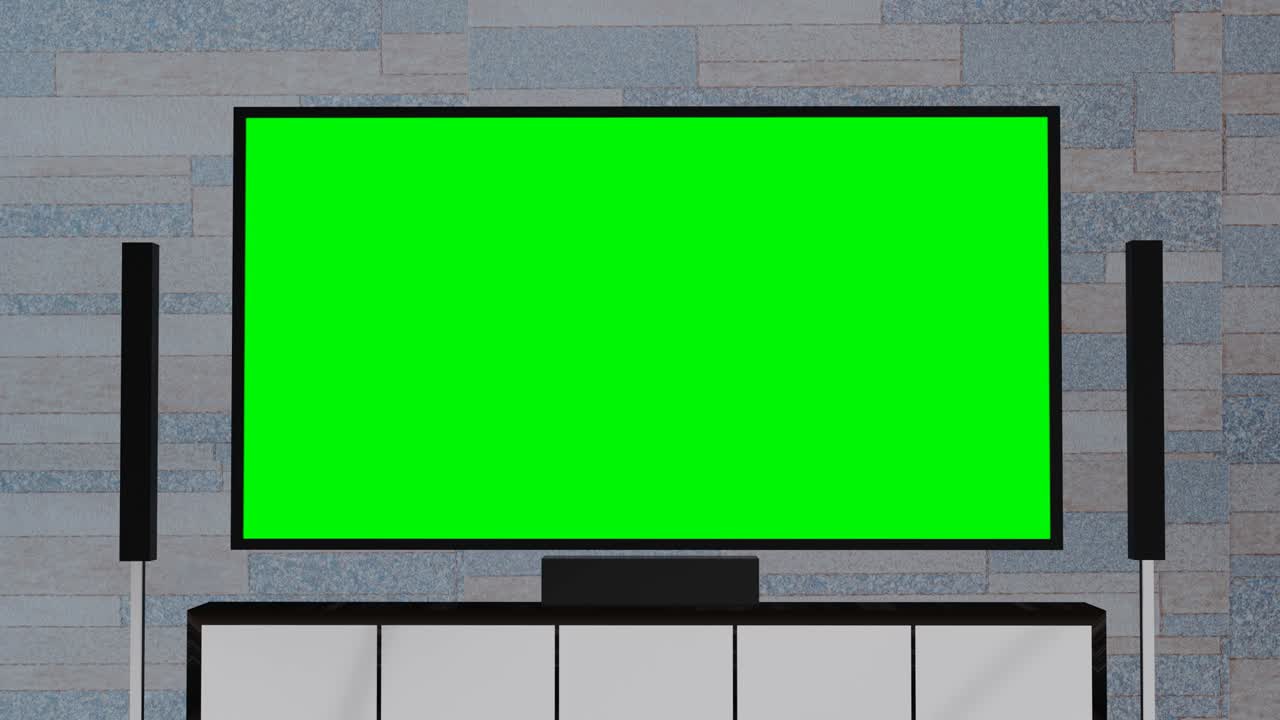 가정용 극장 화면에 녹색 화면이 표시됩니다.