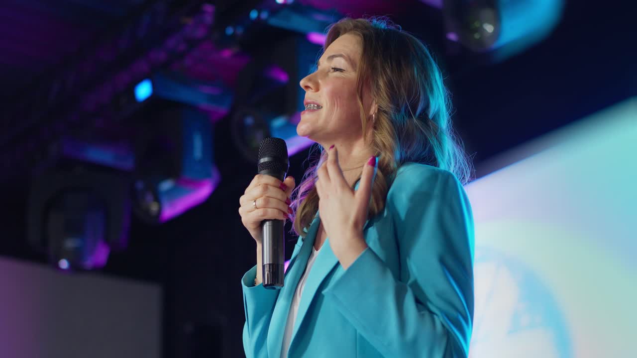 Business Woman Speaking at a Conference