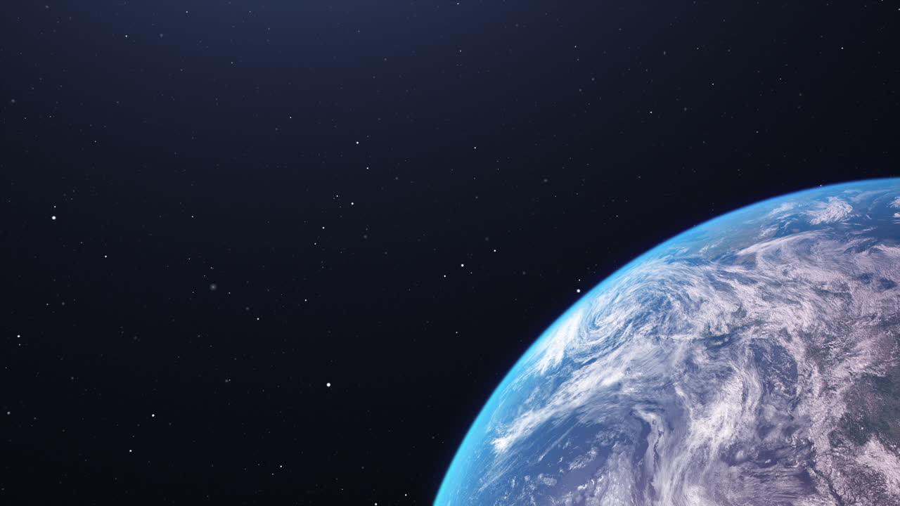 vista parcial del planeta tierra hasta que se convierte en el cielo estrellado vacío