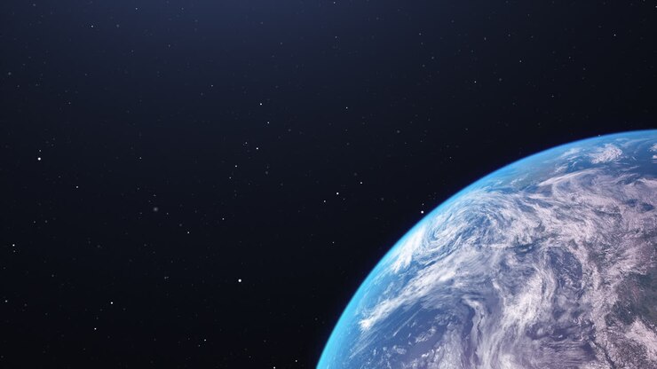 地球が空の星空になるまでの部分的な景色