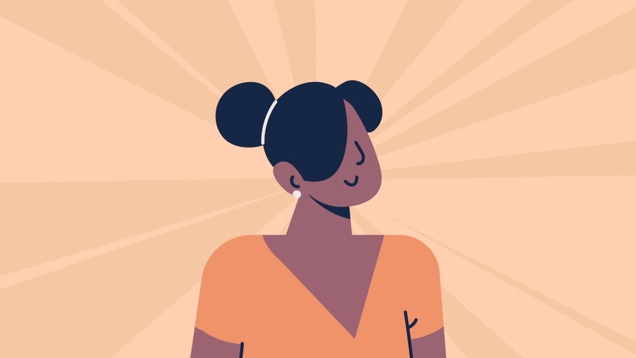 animazione del personaggio di una donna afro