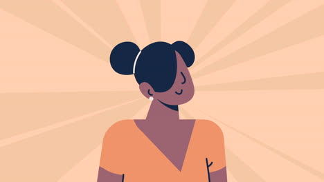 animación de personajes de perfil de mujeres afro