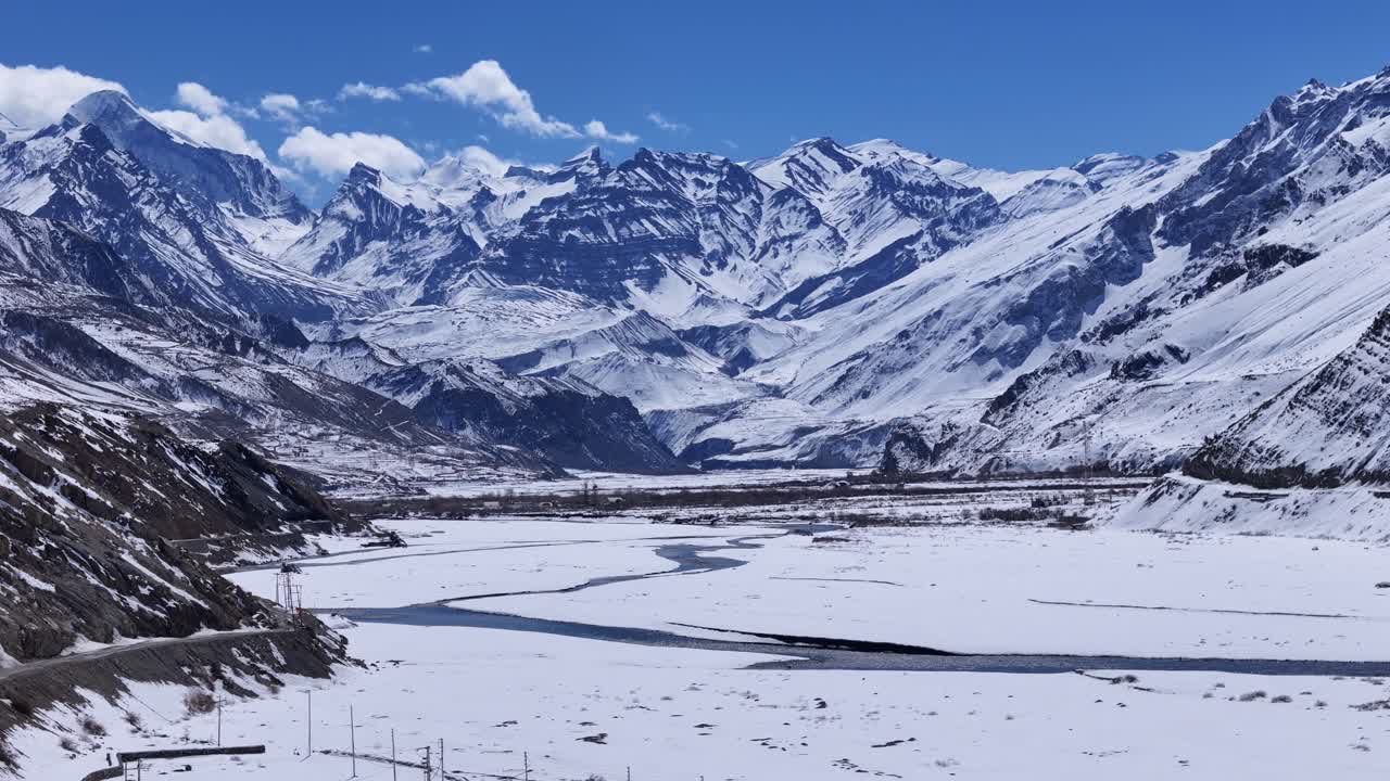 Snowy Himalayan Valley Landscape