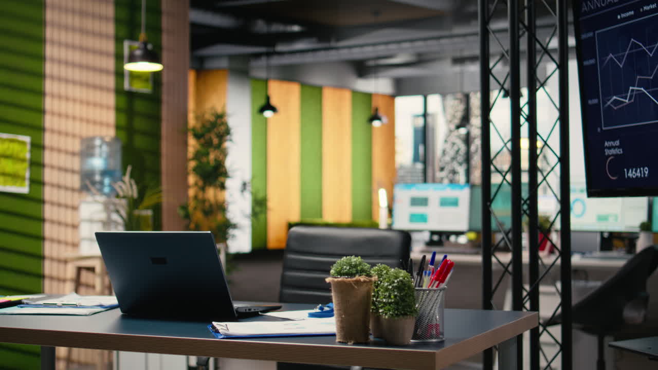 Empty office space offers environment for business management and planning