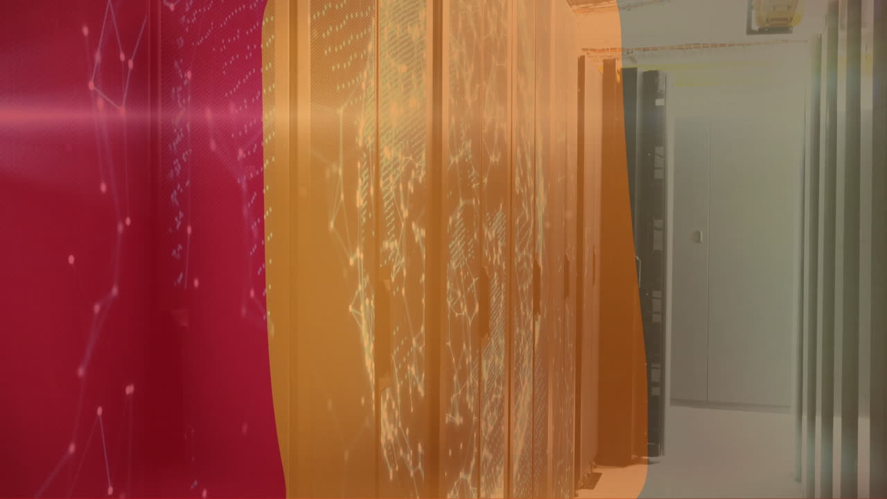 animación de la bandera nacional sobre la sala del servidor