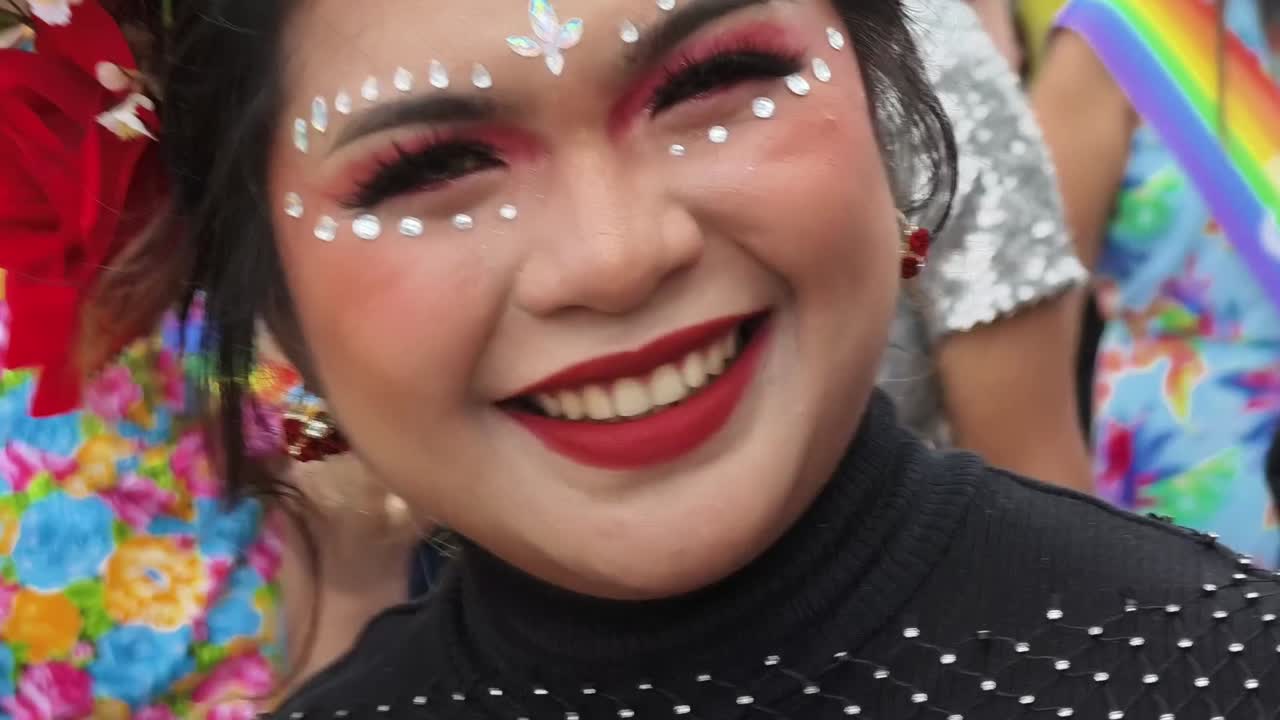 Happy woman at a Pride Parade