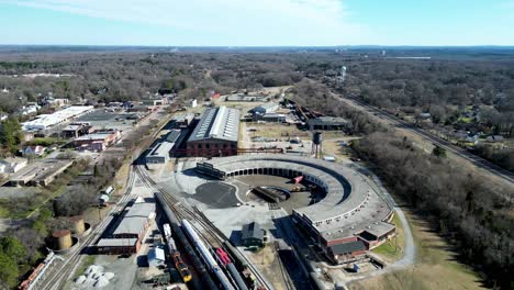 north carolina transportation museum high aerial in salisbury nc