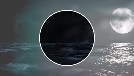 night sea and mountain waterfall landscape