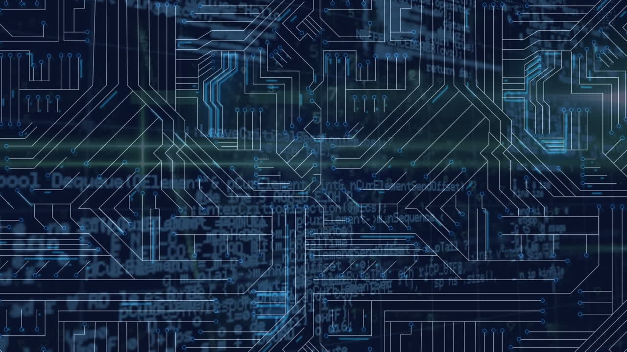 animación del procesamiento de datos con elementos hud en la interfaz digital
