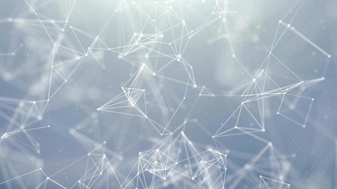 Abstract Futuristic Geometric Plexus Digital network dot and white lines, dots, Triangles and node. Computer Network Single Line, Data, Big Data, Connection Technology Seamless Loop Background