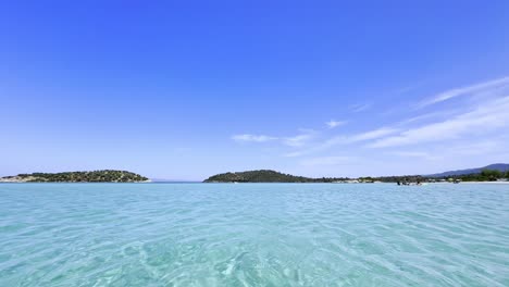 Clean-blue-flag-beaches-of-Halkidiki-Peninsula,-Greece