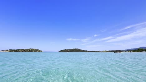 clean blue flag beaches of halkidiki peninsula, greece