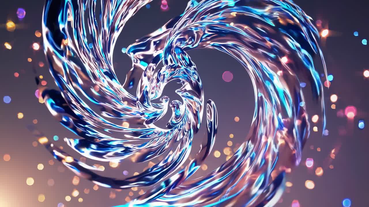 Abstract Water Spiral with Bokeh Lights