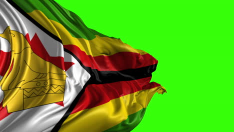 flag of zimbabwe on chroma key background