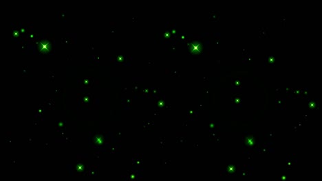 la luz verde de la animación brilla sobre un fondo negro.