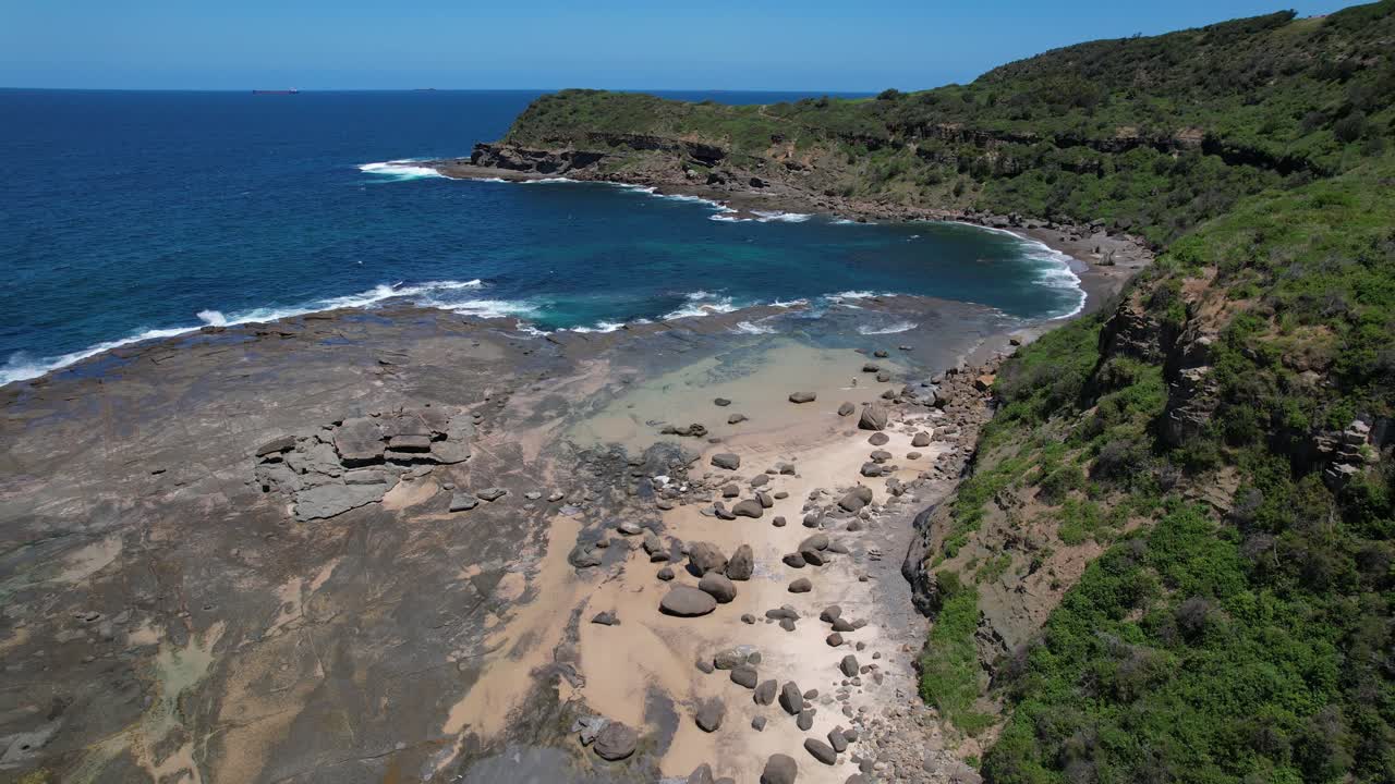 Gravelly Beach And Wybung Head Lookout In Frazer Park, New South Wales, Australia - Aerial Drone Shot
