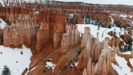 picturesque rock formations during winter at bryce amphitheater in bryce canyon national park, utah usa