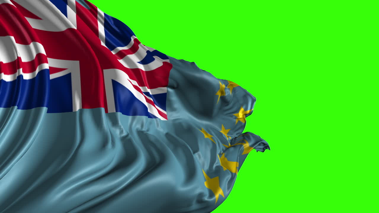 Flag of Tuvalu on green screen
