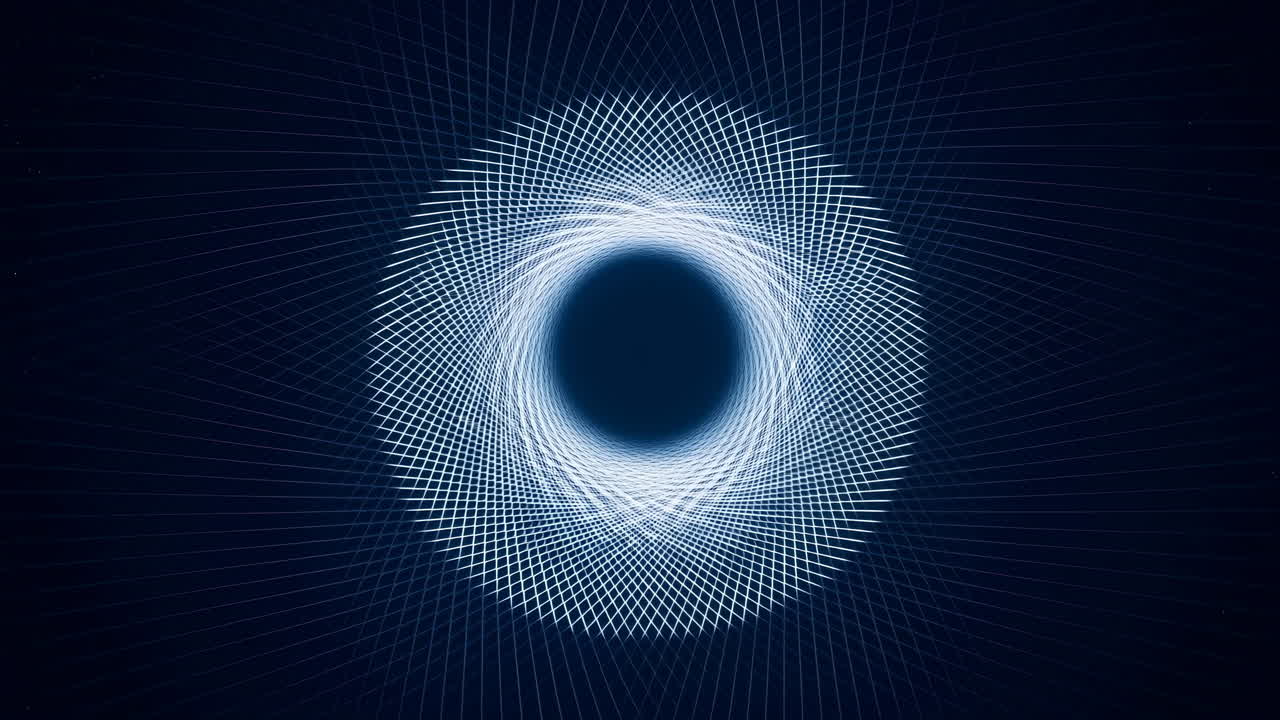 Dynamic Abstract Blue and White Circular Light Pattern