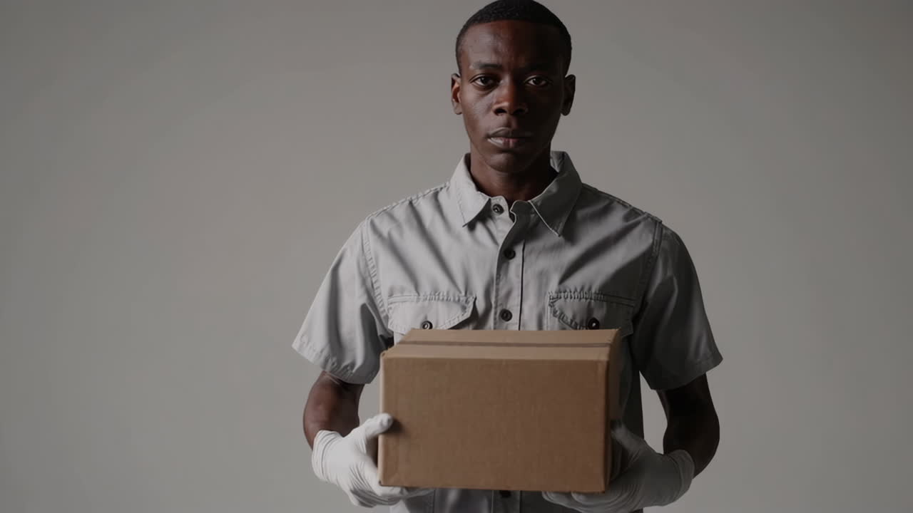 persona de entrega con el paquete