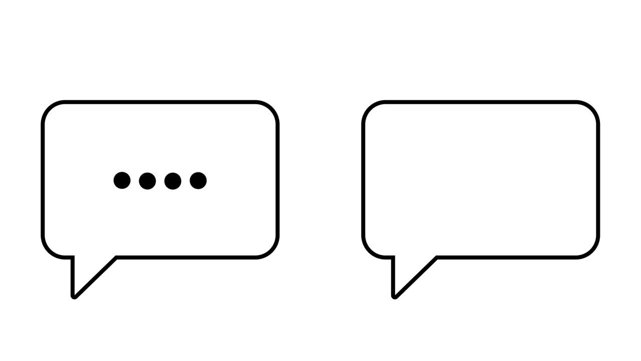 Speech bubbles, message clouds with circle loading bar animation, Alpha Channel (transparent background + Loop 4k)