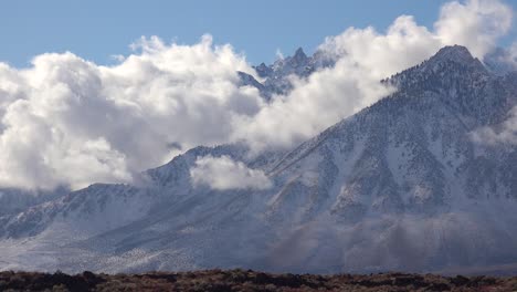 time lapse beautiful clouds in winter behind the eastern sierra nevada mountians near mt whitney california 1