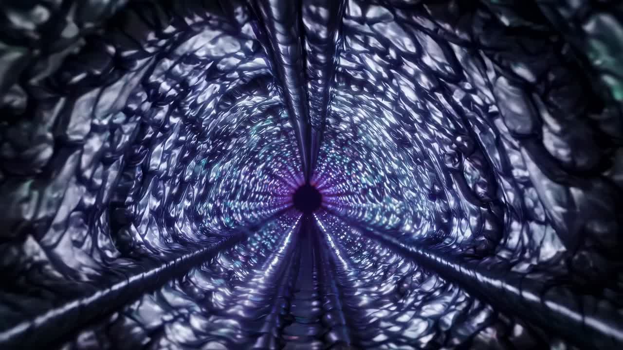 Abstrakt grøn tunnel med teksturerede vægge