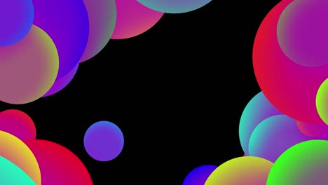 4k bucle fondo abstracto sin costuras con hermosas bolas multicolores en estilo plano 2d se mueven suavemente como burbujas de pintura en aceite. luma mate como canal alfa.