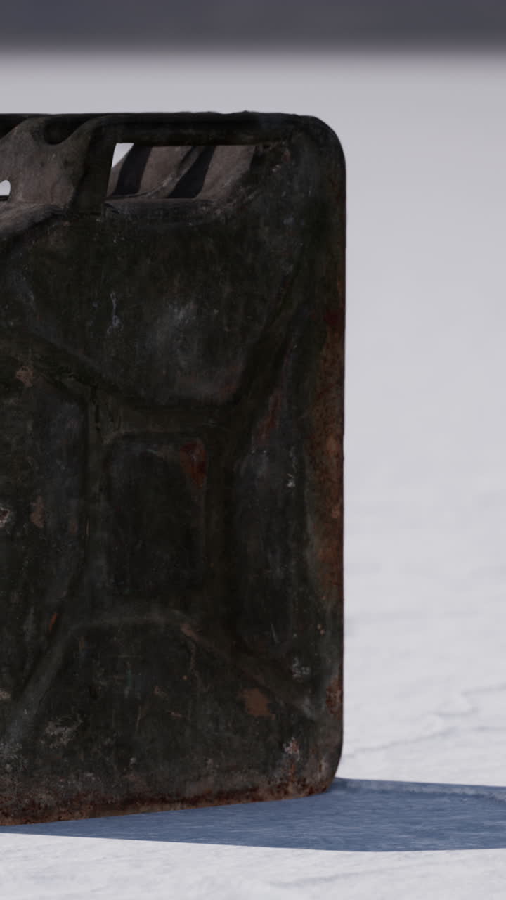 얼룩진 초록색 제리칸의 클로즈업