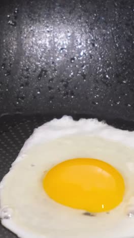 delicious fried chicken eggs falling into the pan closeup delicious fried chicken eggs falling into the pan closeup