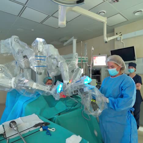 minimal invasive surgical medical robot. robotic assisted minimally invasive surgery with surgical robot