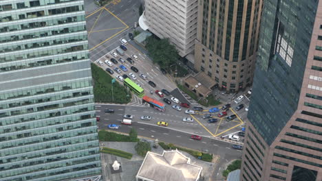 aerial view of a busy city intersection