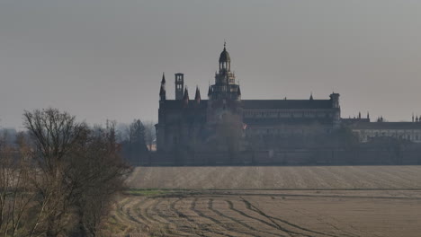 Wonderful-aerial-shot-of-the-Certosa-di-Pavia-at-50-fps