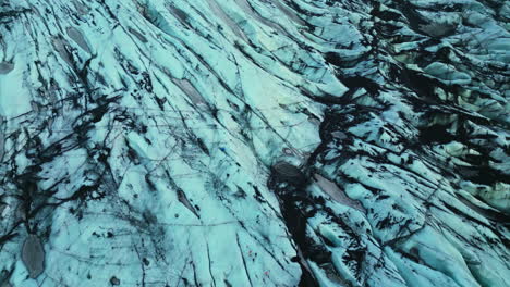 drone shot of icelandic glacier