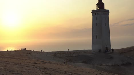 rubjerg lighthouse view at sunset