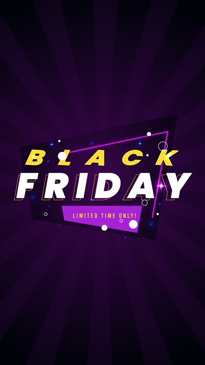An animation of a Colorful neon black friday