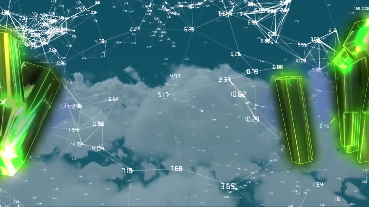 파란색 배경에 크리스마스 나무 위에 떨어지는 크리스마스 눈의 애니메이션