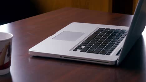 laptop on table