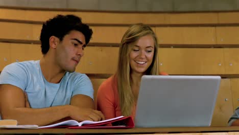 Compañeros-Estudiando-En-La-Biblioteca