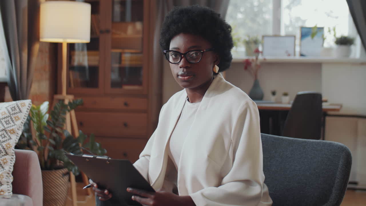 Portrait of African American Female Psychologist in Office