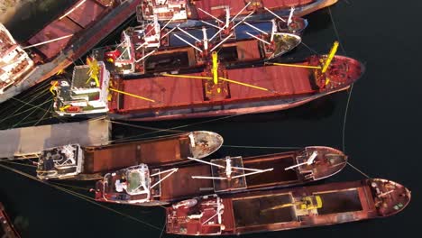 aerial view ships anchored