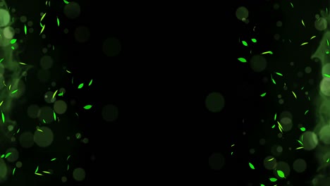빛 불과 함께 여름 배경에 흔들리는 다채로운 밝은 잎. 아름다운 자연 장면. 일러스트레이션 신선한 잎. 여름 그래픽. 루프 애니메이션.